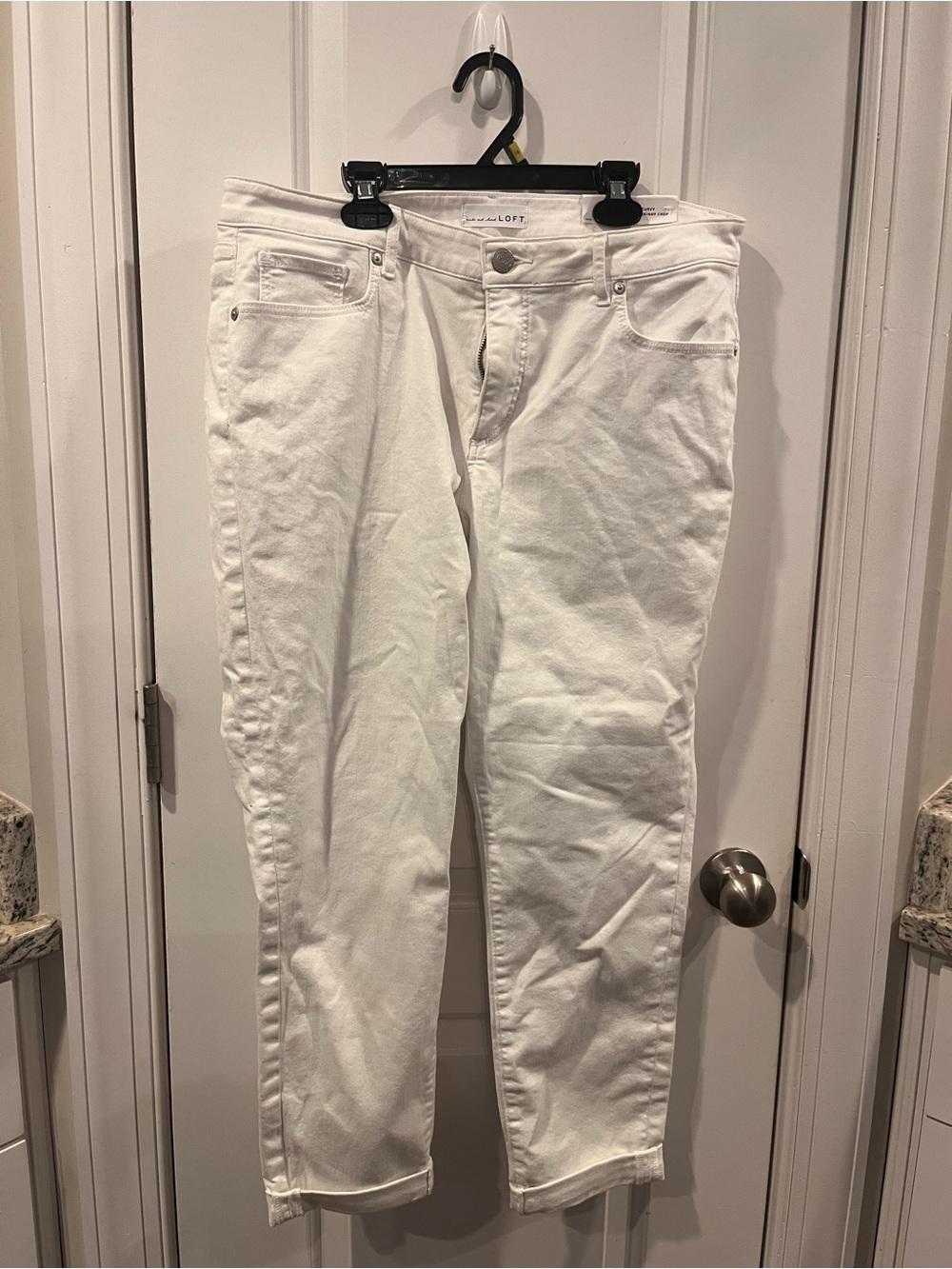 LOFT White Boyfriend Jeans - Classic Mid-Rise